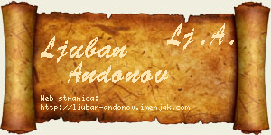 Ljuban Andonov vizit kartica